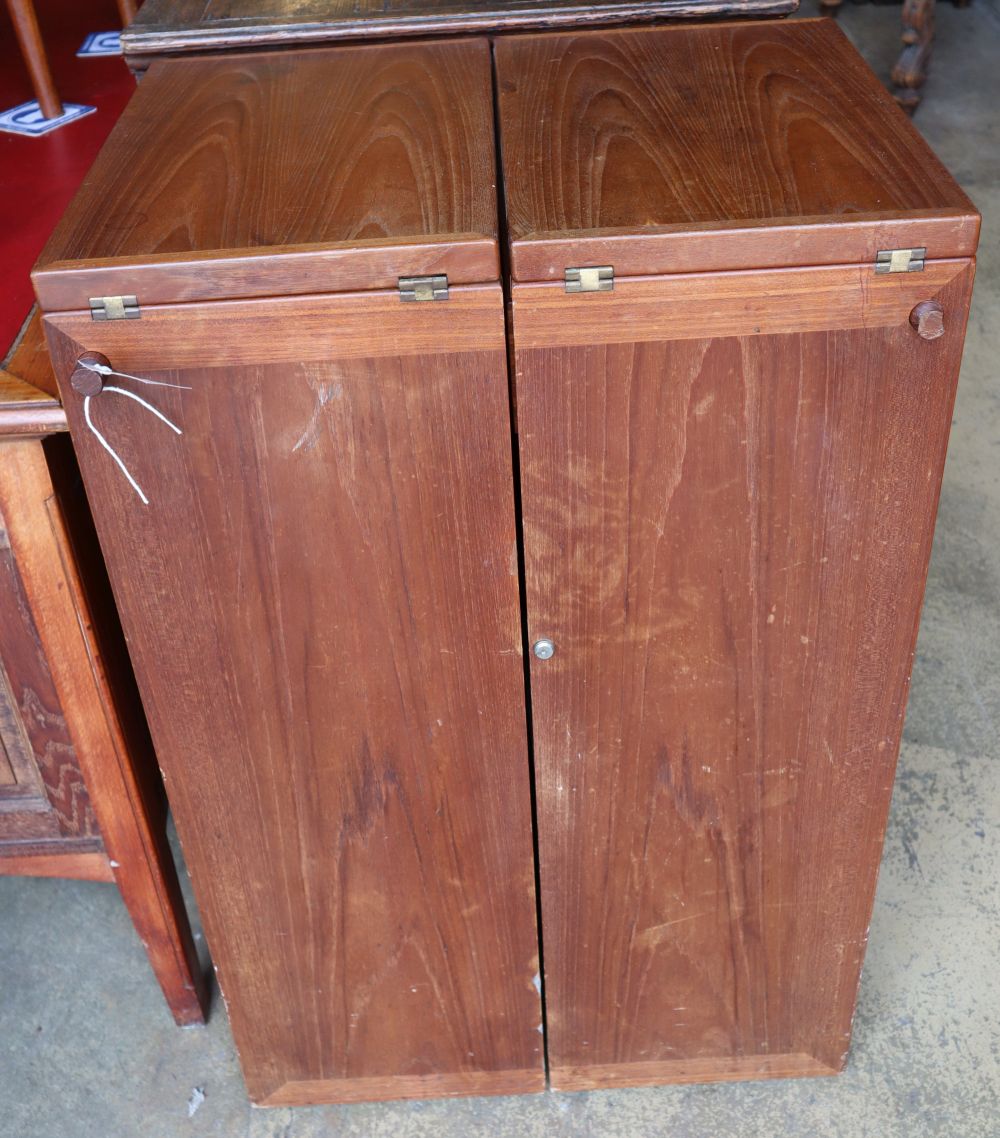 A Danish teak drinks bar by Dyrlund, width 59cm depth 45cm height 90cm